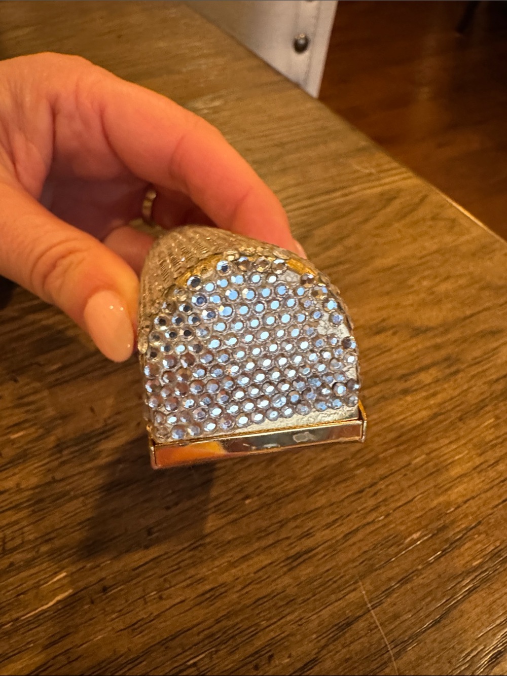Judith Leiber Crystal Embellished Gold lipstick holder - Picture 9 of 10
